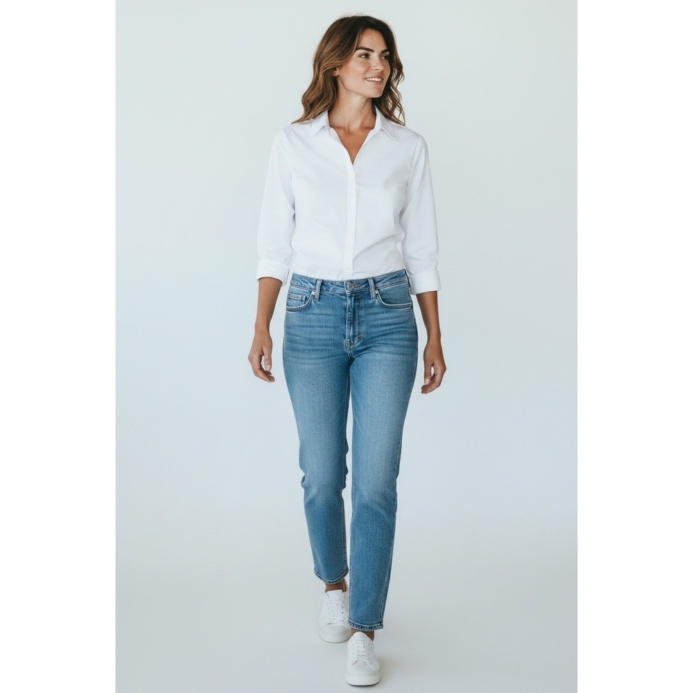 Banana Republic Factory Distressed Blue Denim Jeans Women 6 Faded Casual Classic